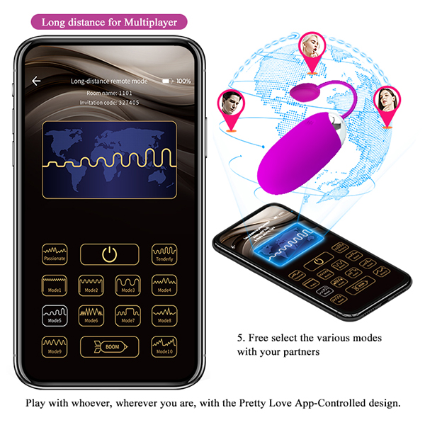 Trứng Rung Pretty Love Abner App Điều Khiển Tần Số Mạnh Mẽ