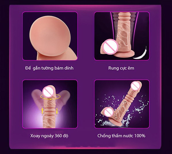 Dương vật giả rung thụt cao cấp hít tường mạnh mẽ kích thích