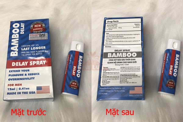 Chai xịt Bamboo Delay Spray 12ml kéo dài thời gian Xuất tinh