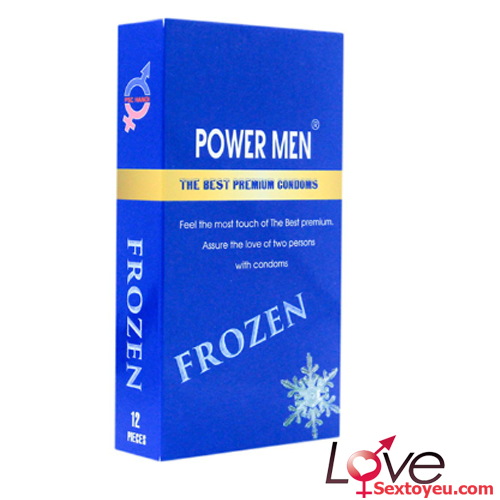 Bao cao su gai Powermen Frozen mát lạnh kích thích - Hộp 12