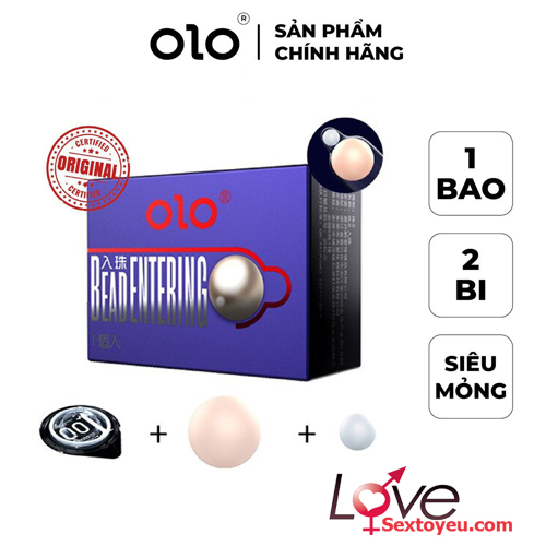  Nhập sỉ Bao cao su Olo siêu mỏng có 2 hạt bi 3cm và 1.5cm giúp tăng kích thước tốt nhất