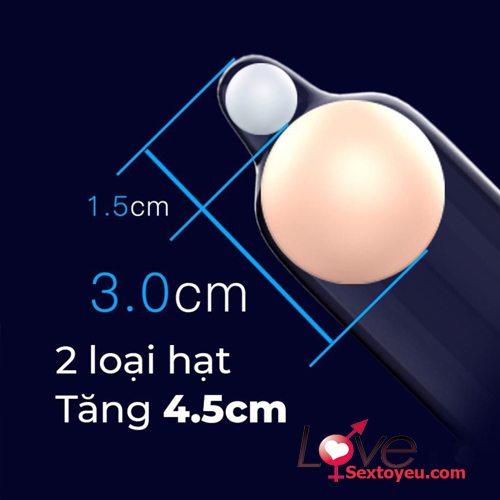  Nhập sỉ Bao cao su Olo siêu mỏng có 2 hạt bi 3cm và 1.5cm giúp tăng kích thước tốt nhất