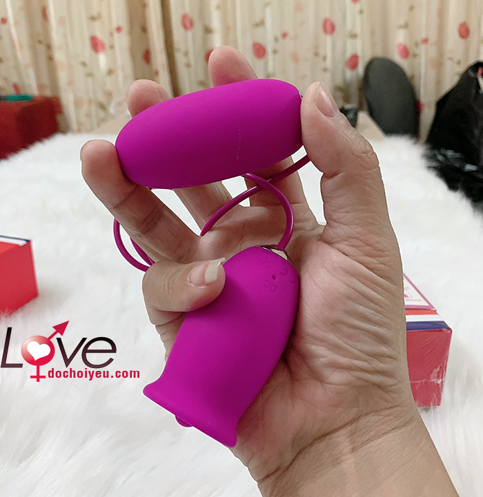 Trứng rung liếm 2 đầu PrettyLove Daisy silicon an toàn kích thích