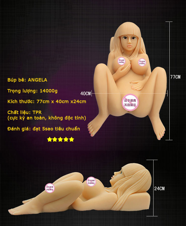 Búp bê Angela silicon siêu thực ghép tình cực sống động