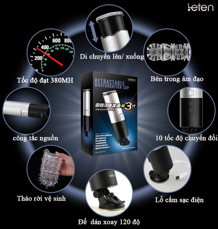 Máy thủ dâm tự động gắn tường X9 Telecopic cao cấp tiện lợi