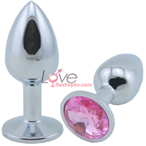 Phích inox dế tròn gắn đá nhiều màu phong cách quyến rũ