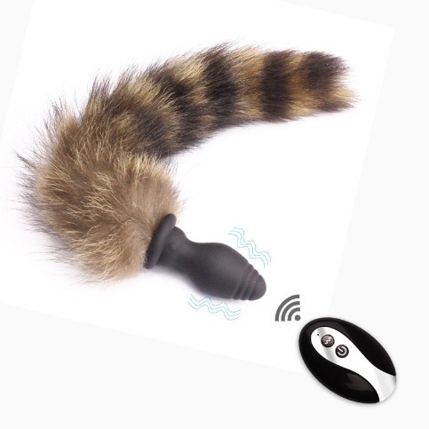 Đuôi cáo gắn phích silicon rung điều khiển xa kích thích cảm xúc