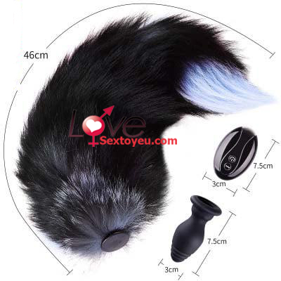 Đuôi cáo gắn phích silicon rung điều khiển xa kích thích cảm xúc