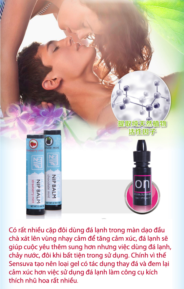 Kem mát xa nhũ hoa Sensuva Nipzip dâu tây thơm ngon kích thích