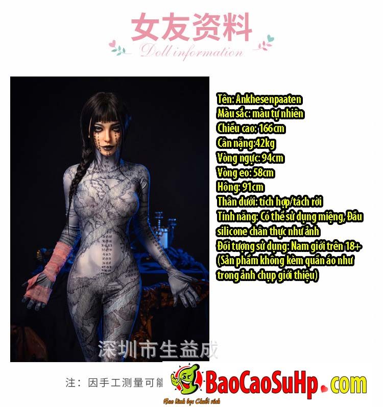 Búp bê tình dục Robot toàn thân Ankhesenpaaten 1m66 30kg cao cấp