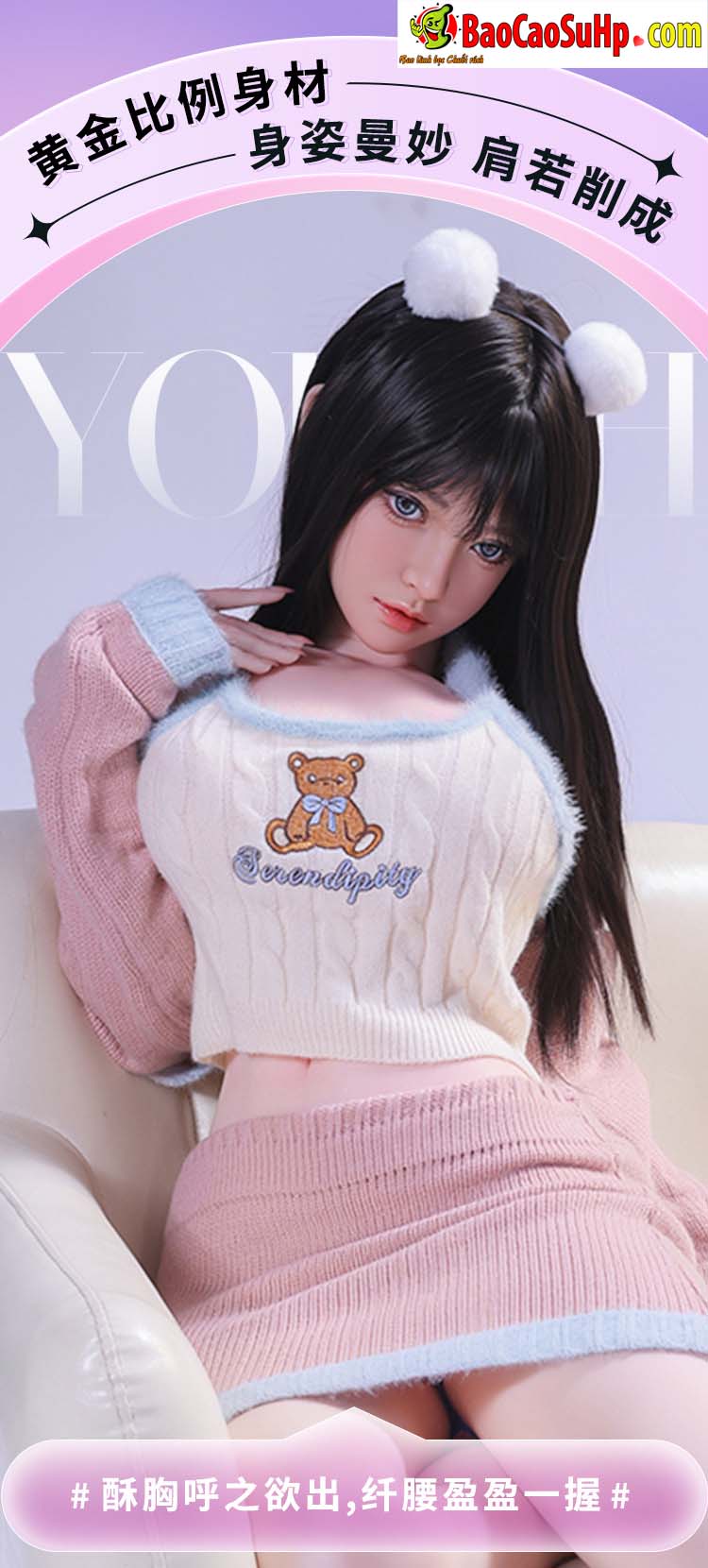 Búp bê tình dục Makaira 1m58 đầu silicone thân Yoga mềm mại chân thật