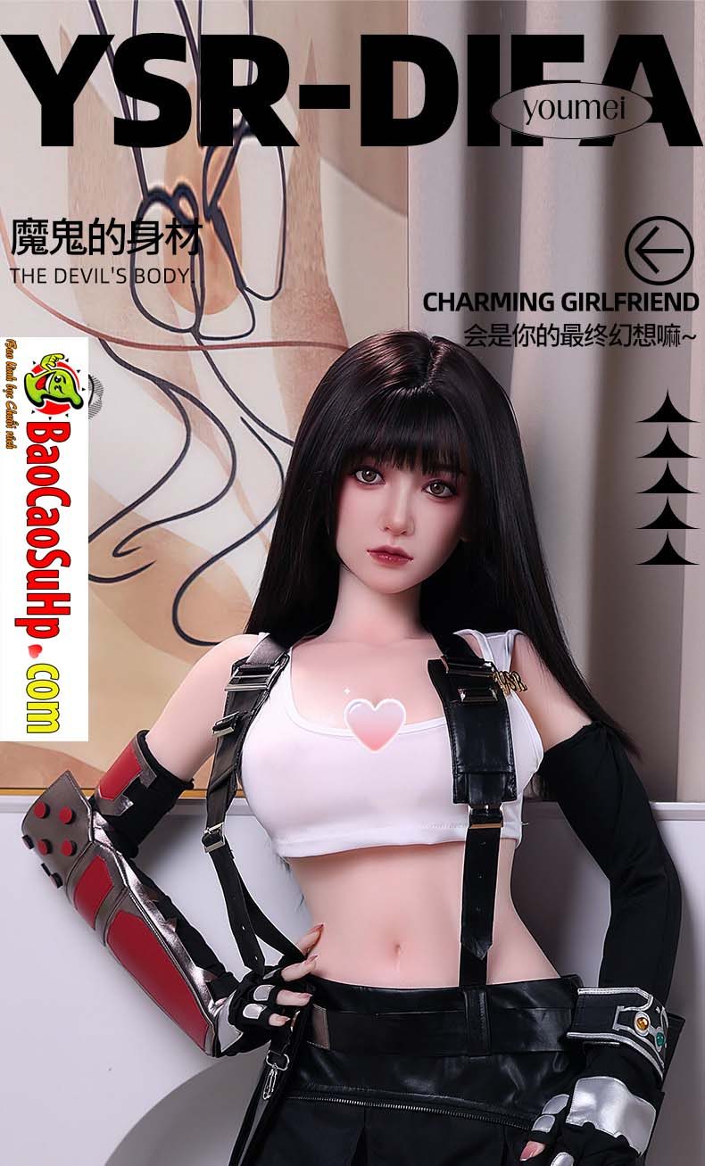  Review Búp bê tình dục Full Yuna Tidus cô gái trẻ tóc đen Cosplay 1m58 Silicone chính hãng