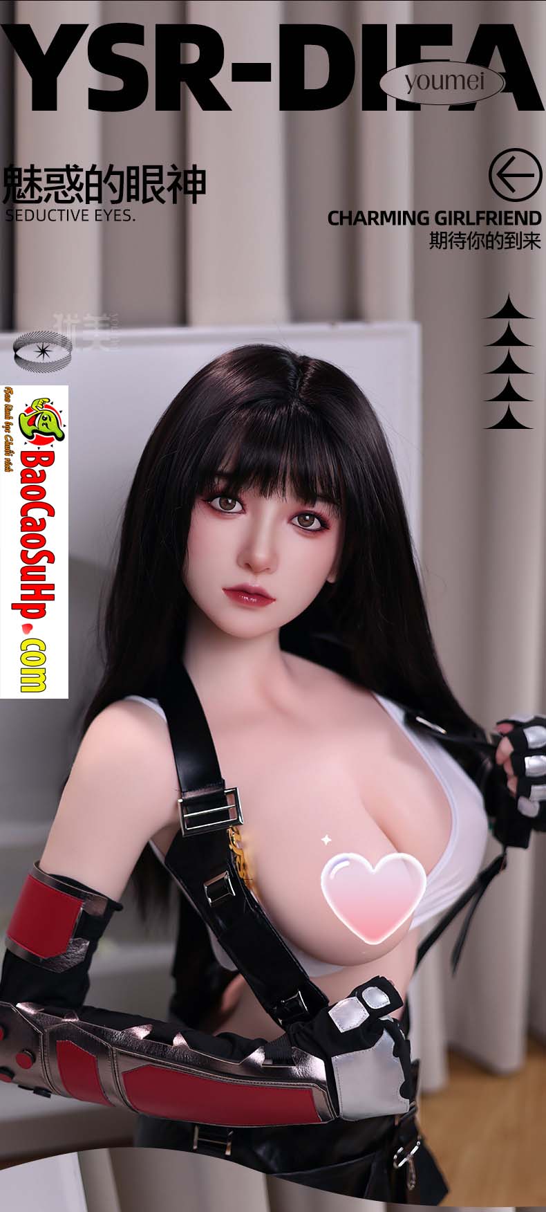  Review Búp bê tình dục Full Yuna Tidus cô gái trẻ tóc đen Cosplay 1m58 Silicone chính hãng