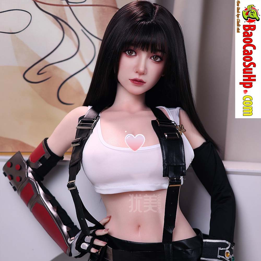  Review Búp bê tình dục Full Yuna Tidus cô gái trẻ tóc đen Cosplay 1m58 Silicone chính hãng