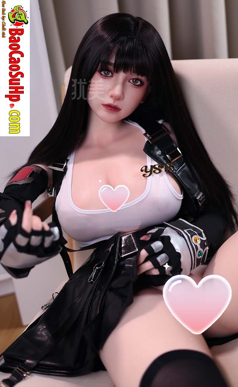 Búp bê tình dục silicone Yuna Tidus cosplay tóc đen 1m58 siêu thật