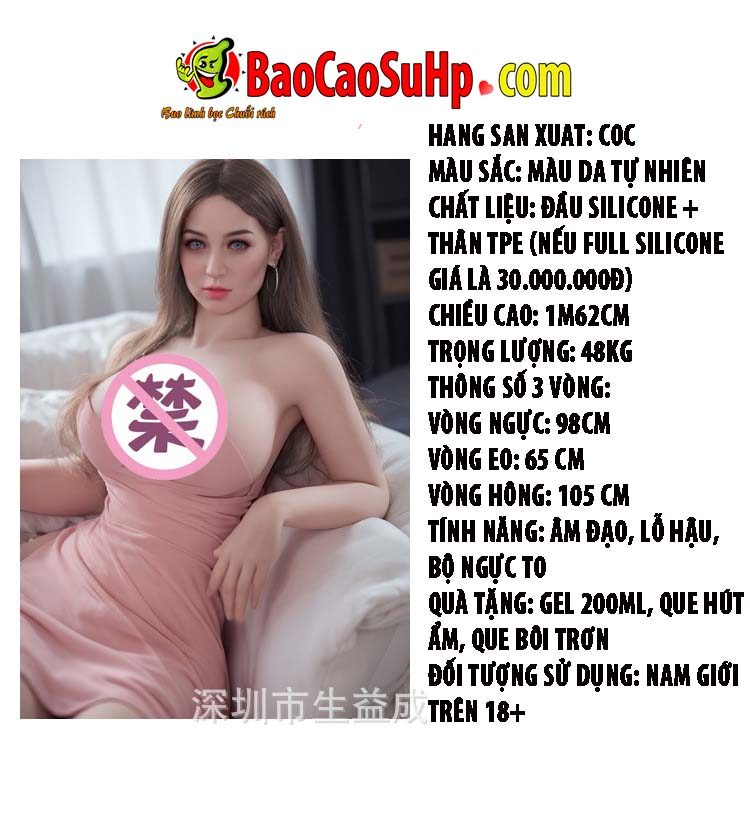 Búp bê tình dục Dempsey ngực bự 1m62 gợi cảm chính hãng Âu Búp bê tình dục Dempsey ngực bự 1m62 gợi cảm chính hãng Âu