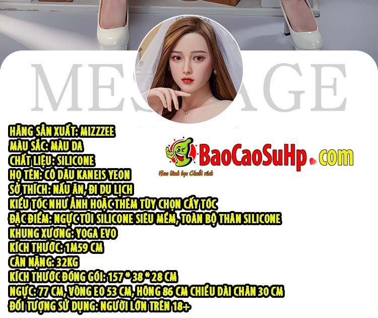 Búp bê tình dục silicone 1m59 Kaneis Yeon trắng sang chảnh, siêu mềm mại
