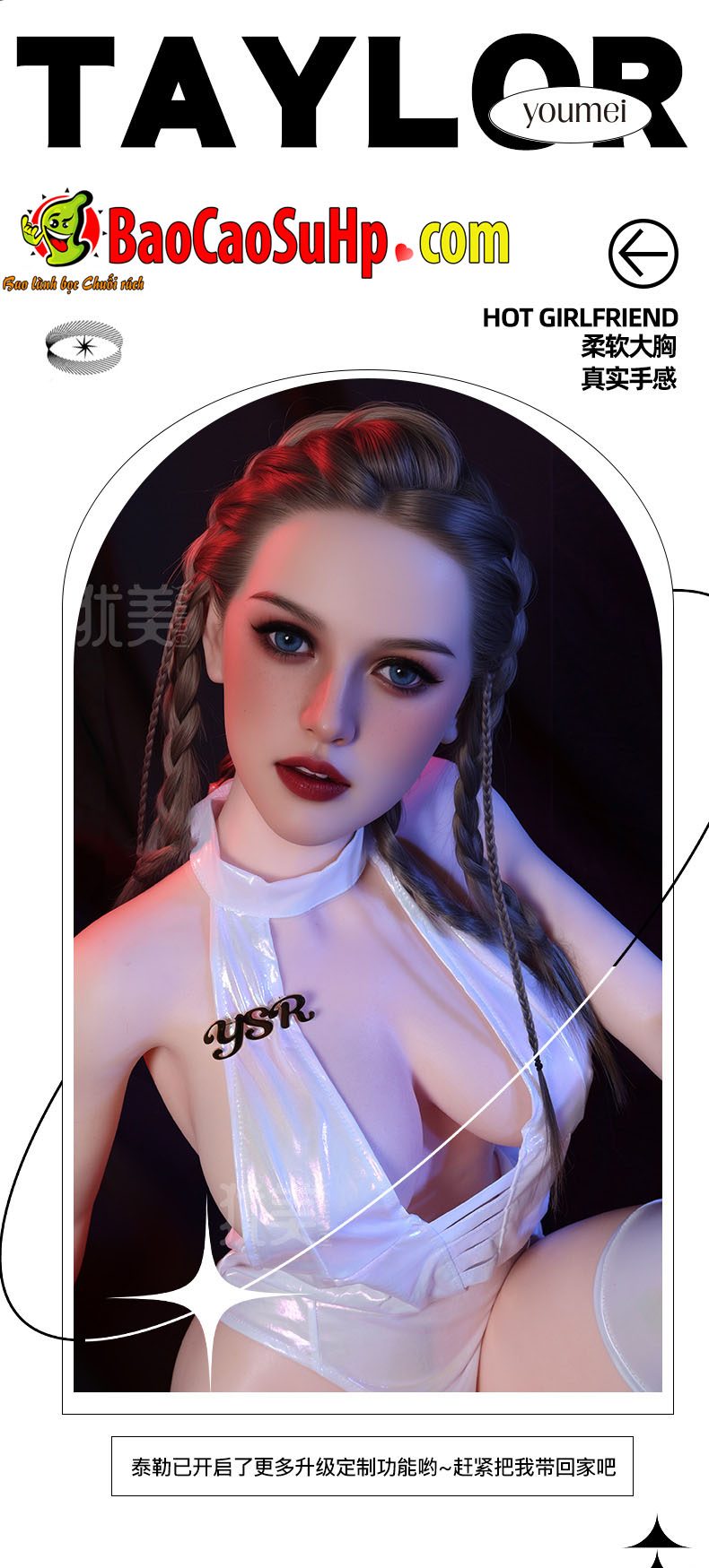 Búp bê tình dục Natalie 1m45 Full Châu Âu cấy tóc da thật