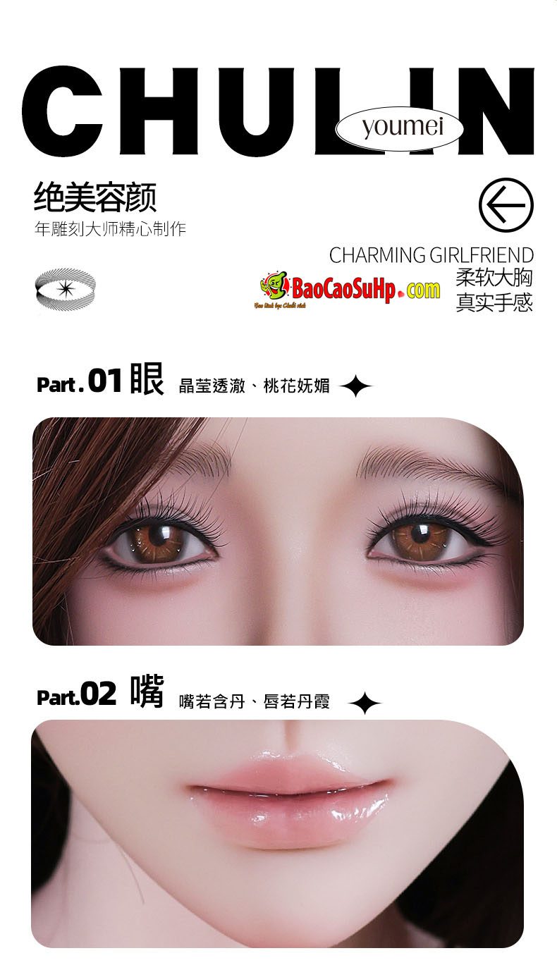 Búp bê tình dục Full Nhược Vũ 1m58 TPE đầu silicone tóc tự nhiên