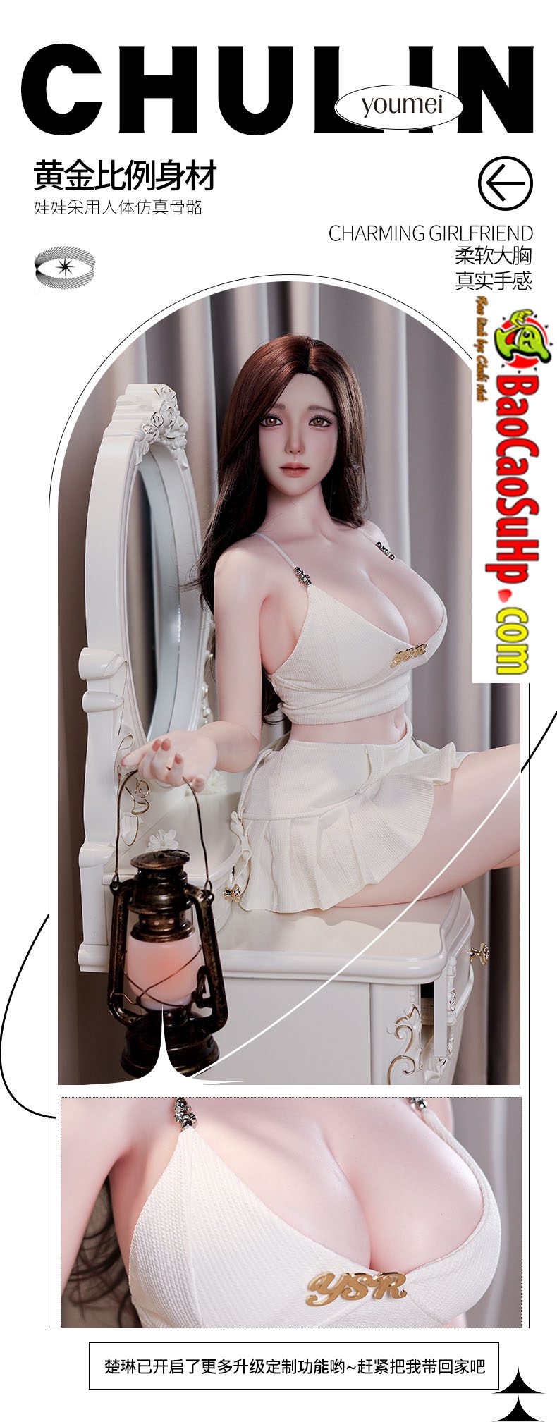 Búp bê tình dục Full Nhược Vũ 1m58 TPE đầu silicone tóc tự nhiên