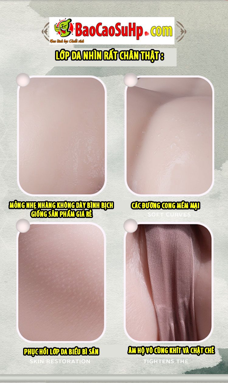 Búp bê bán thân nguyên khối mềm mại 1.5kg rung hút COC Tinus