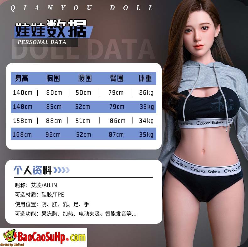 Búp bê tình dục thể thao Di Giai 1m58 silicone cấy tóc thân TPE sexy nóng bỏng