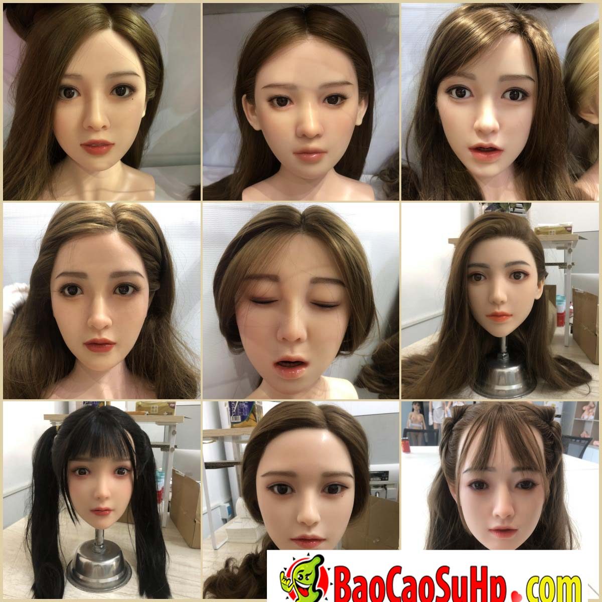 Đầu búp bê tình dục Silicone TPE cao cấp Châu Á Âu mới Đầu búp bê tình dục Silicone TPE cao cấp Châu Á Âu mới