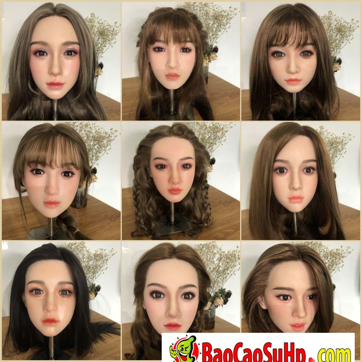 Đầu búp bê tình dục Silicone TPE cao cấp Châu Á Âu mới Đầu búp bê tình dục Silicone TPE cao cấp Châu Á Âu mới