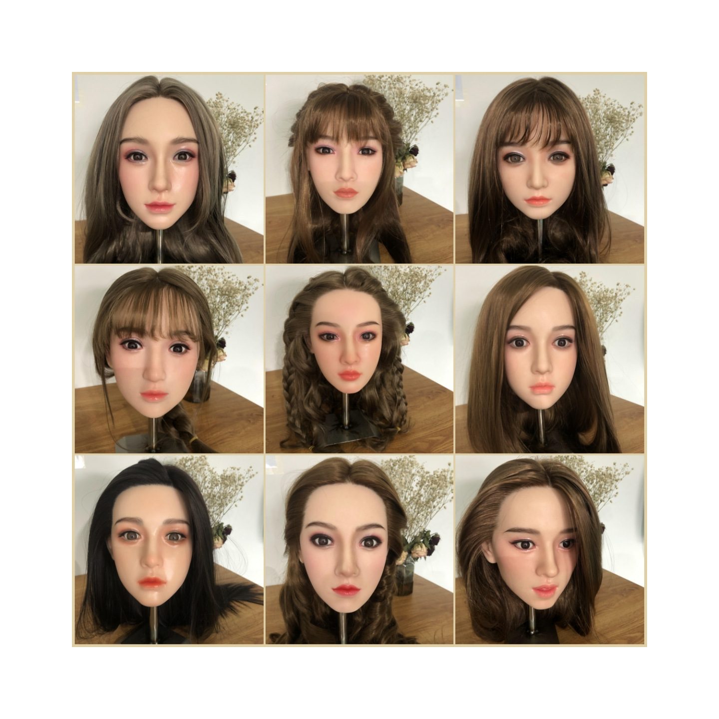 Đầu búp bê tình dục Silicone TPE cao cấp Châu Á Âu mới Đầu búp bê tình dục Silicone TPE cao cấp Châu Á Âu mới