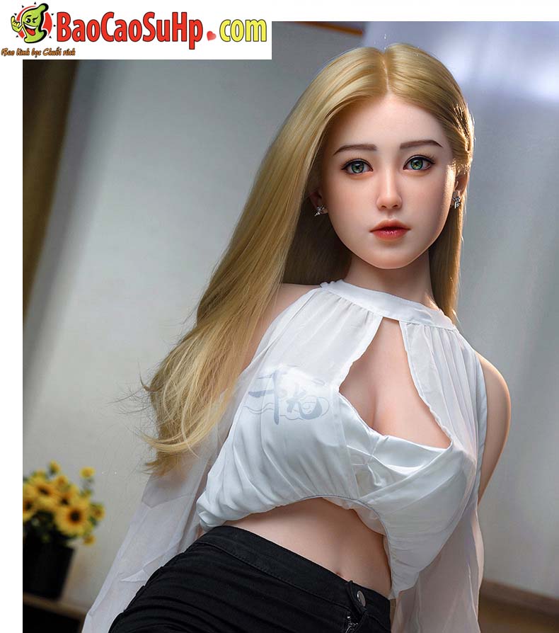 Búp bê tình dục Vũ Gia tóc vàng 1m59 Silicone đầu mềm siêu thực