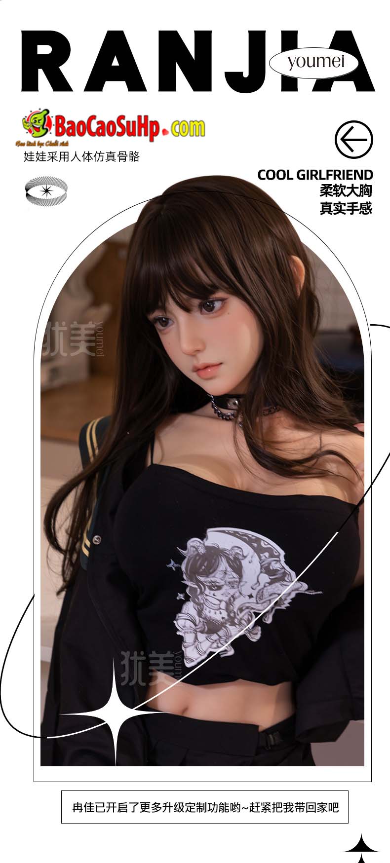 Búp bê 18 tuổi Full Ranjia Idol áo đen 1m58cm cực thật