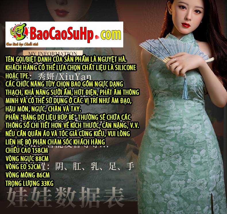 Búp bê tình dục Nguyệt Hà 1m58 cổ trang nữ tính mềm mại mua ngay