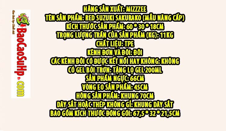  Thông tin Búp bê tình dục bán thân Mizzzee RED Sakurako khớp nâng cấp 12kg giá tốt