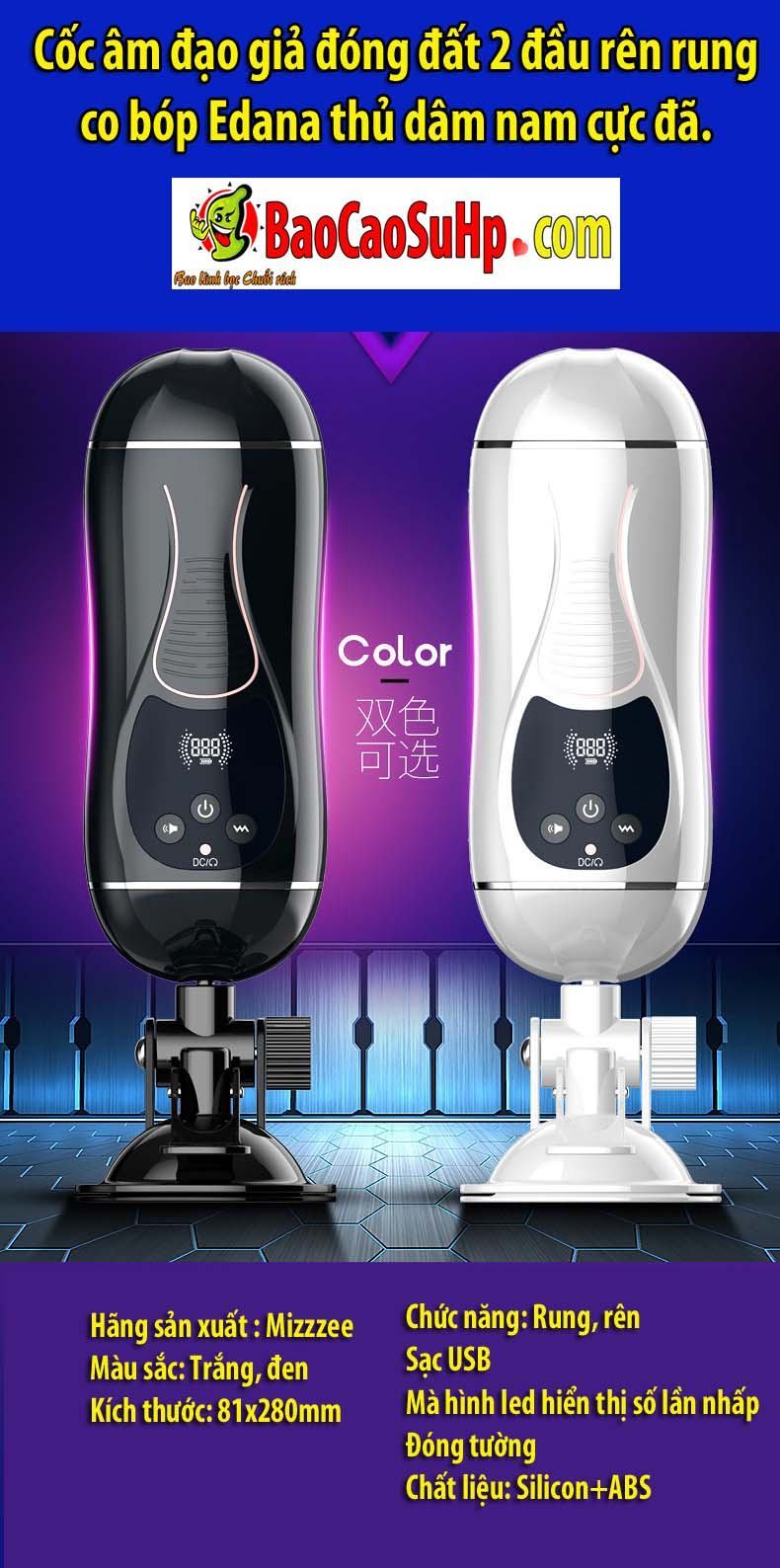 Cốc âm đạo giả Edana 2 đầu rung co bóp màn LCD giá tốt Cốc âm đạo giả Edana 2 đầu rung co bóp màn LCD giá tốt