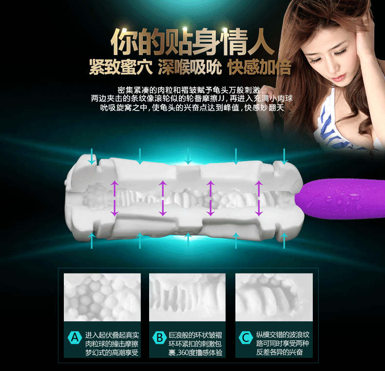 Cốc âm đạo Fox 2 đầu tiện lợi sang trọng kích thích mạnh mẽ