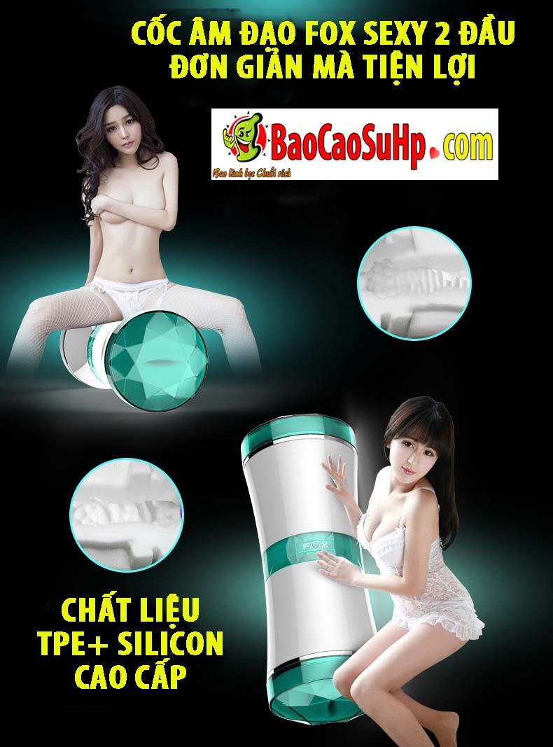 Cốc âm đạo Fox 2 đầu tiện lợi sang trọng kích thích mạnh mẽ
