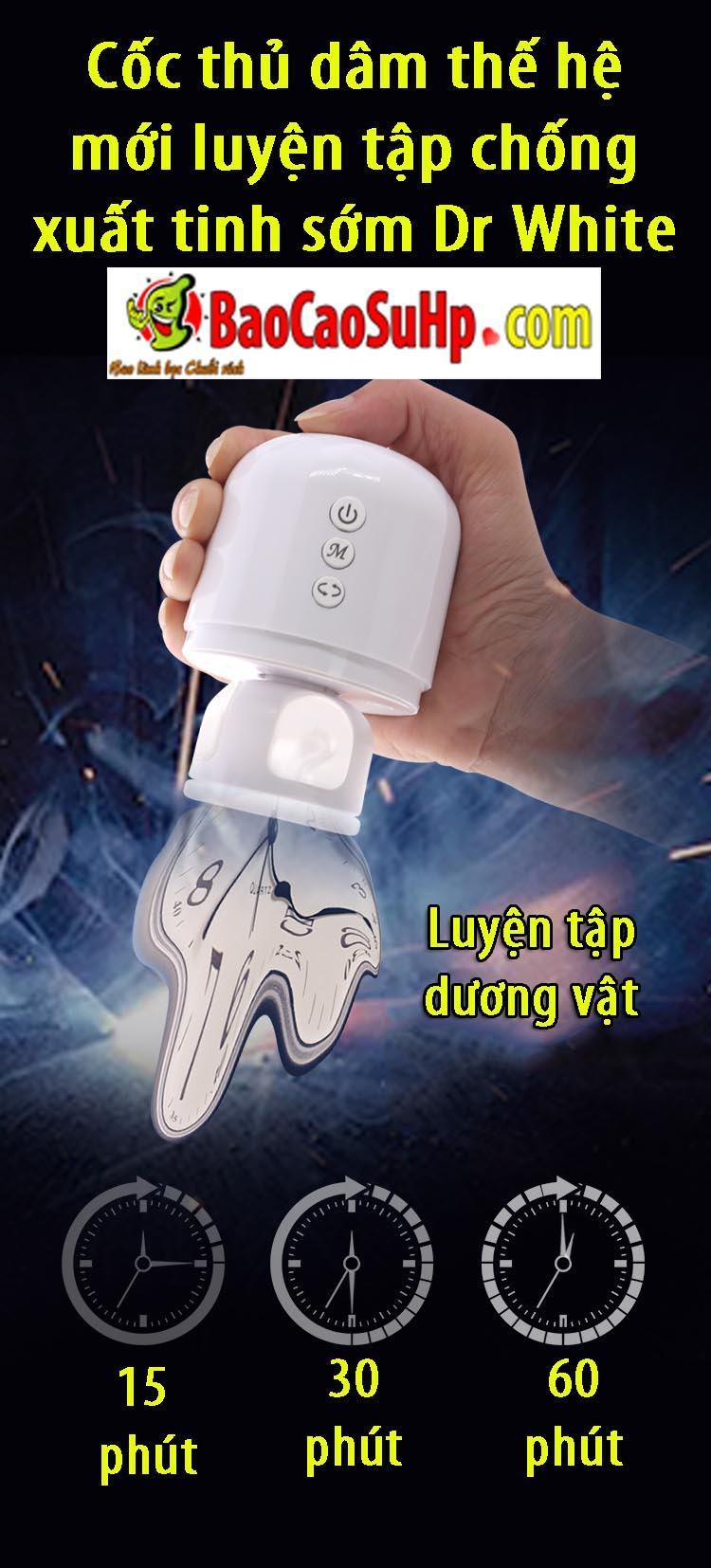 Cốc thủ dâm Dr White chống xuất tinh sớm, tăng khoái cảm