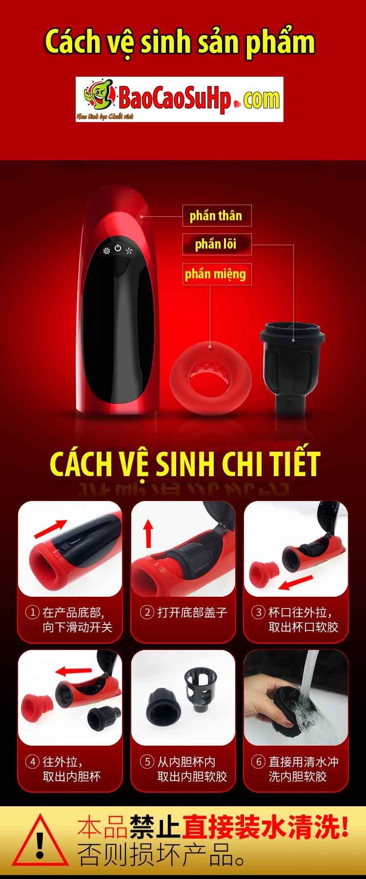Máy rung âm đạo cầm tay Super Red cao cấp tự động siêu phê