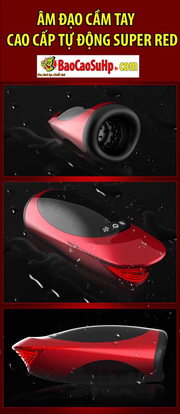 Máy rung âm đạo cầm tay Super Red cao cấp tự động siêu phê