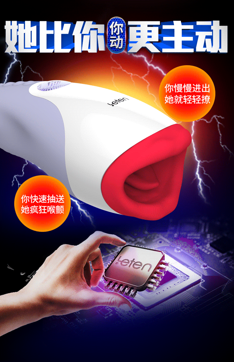 Sextoy miệng bú rung Leten Desire II Red Lips siêu thực