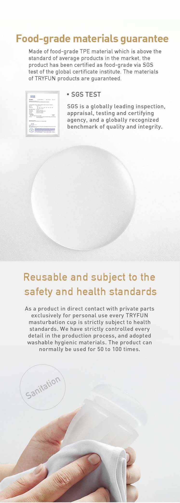 TRYFUN TR001 Cốc âm đạo Nhật Bản đa năng chất liệu cao cấp