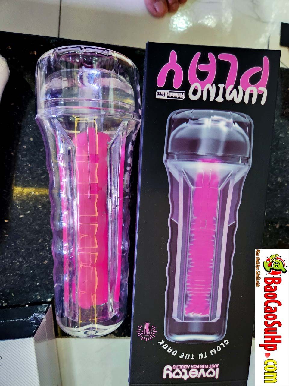 Cốc thủ dâm Lovetoy USA LV342042 phát sáng Hồng đèn pin trong suốt