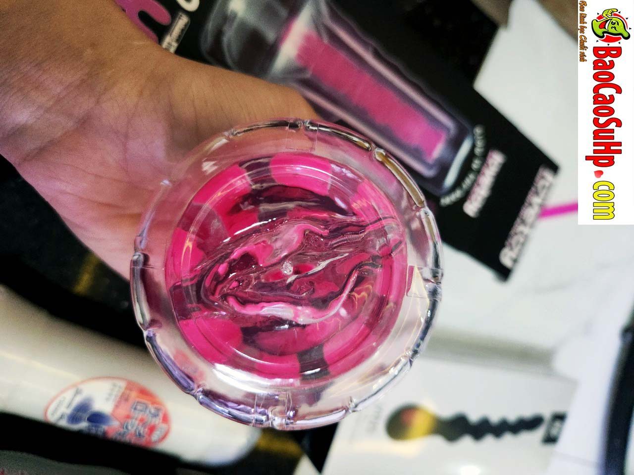 Cốc thủ dâm Lovetoy USA LV342042 phát sáng Hồng đèn pin trong suốt