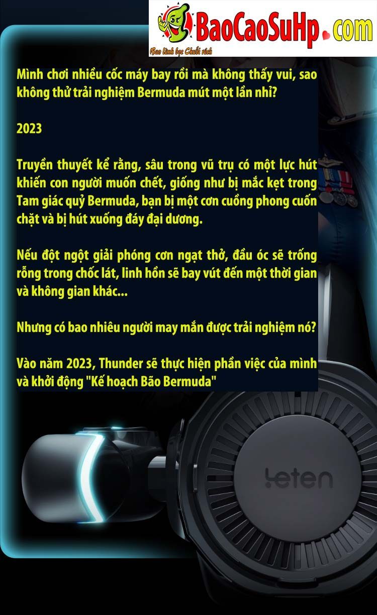 Cốc thủ dâm Leten Thunder Storm Bermuda hút xoáy nóng kích thích