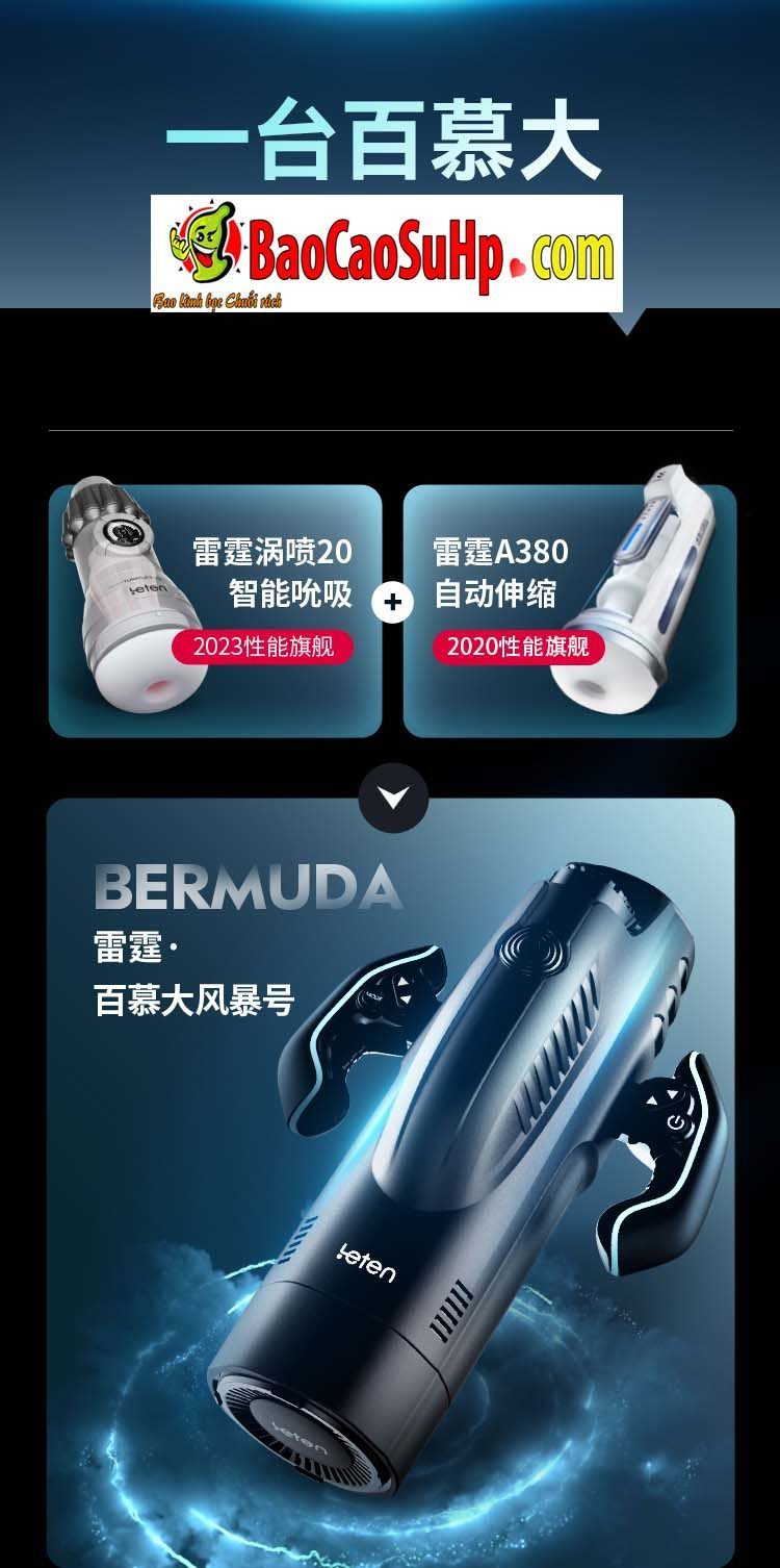 Cốc thủ dâm Leten Thunder Storm Bermuda hút xoáy nóng kích thích