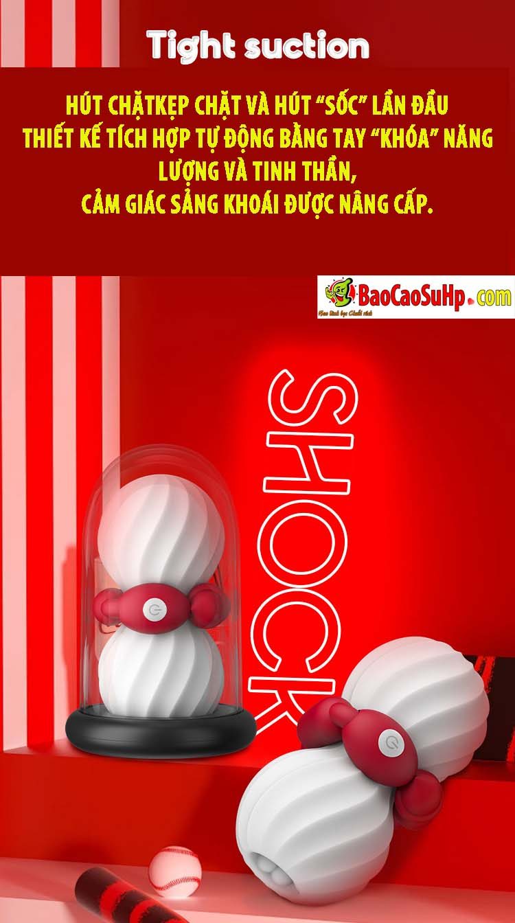 Cốc thủ dâm nam COC Tight Dumbbell rung siêu mạnh tăng khoái cảm