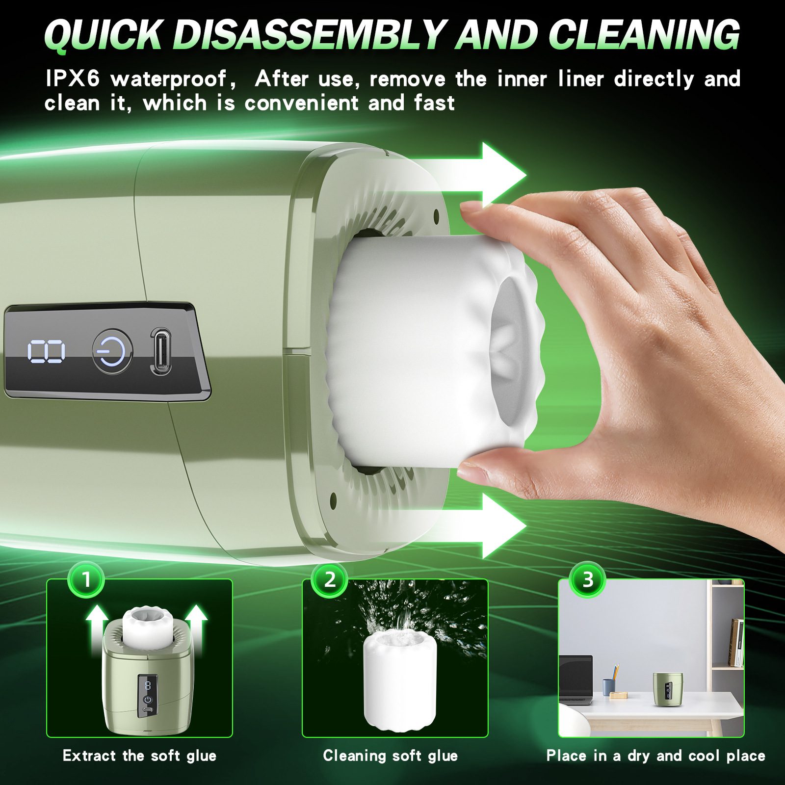 Cốc thủ dâm Ailebo thụt giật xoay nhỏ gọn, tiện lợi, dễ dùng