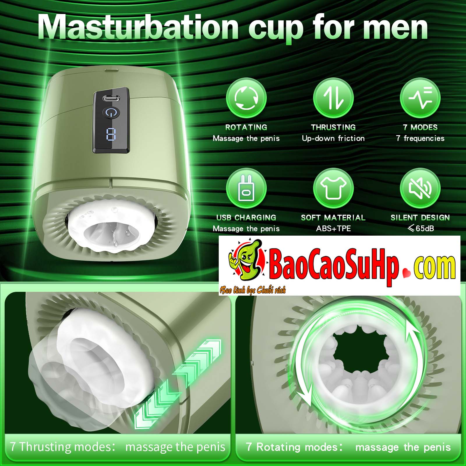 Cốc thủ dâm Ailebo thụt giật xoay nhỏ gọn, tiện lợi, dễ dùng