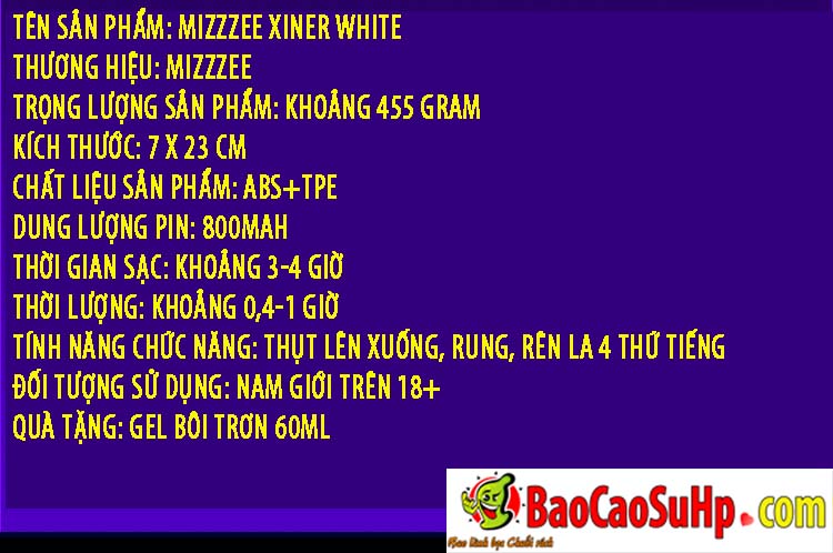 Cốc Thủ Dâm Tự Động Mizzzee XinEr White Rung Thụt Cực Đã