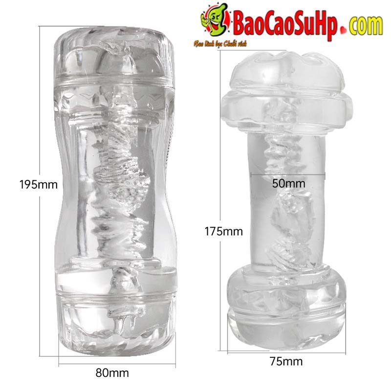 Cốc thủ dâm 2 đầu trong suốt Rory lõi xoắn siêu mềm giá tốt